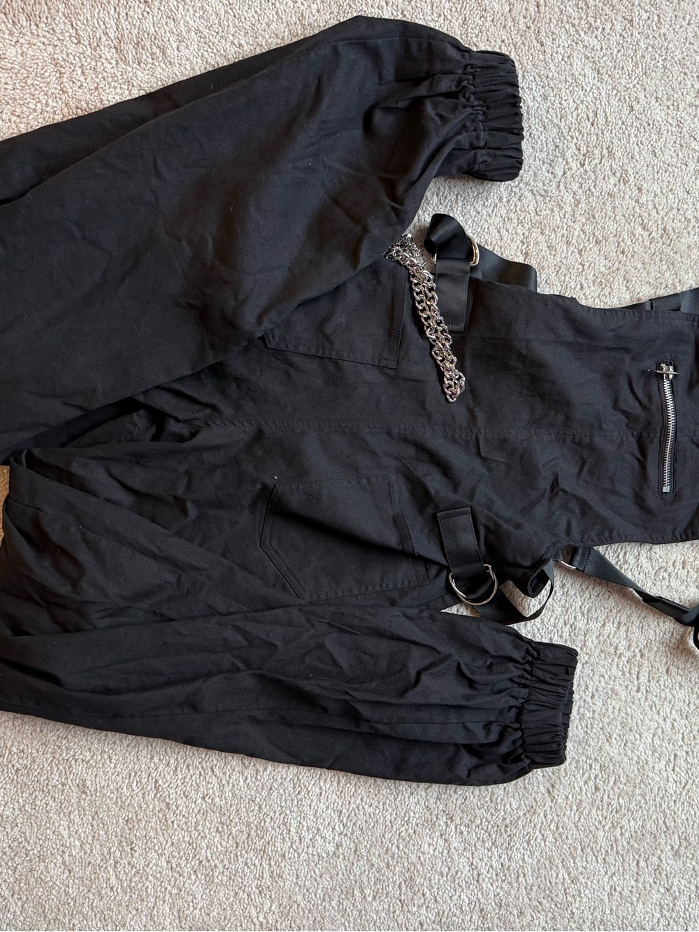 I.AM.GIA Cobain black overalls with chain - Picture 3 of 4